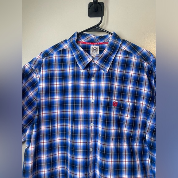 Cinch plaid short sleeve button down size XL - Picture 2 of 4